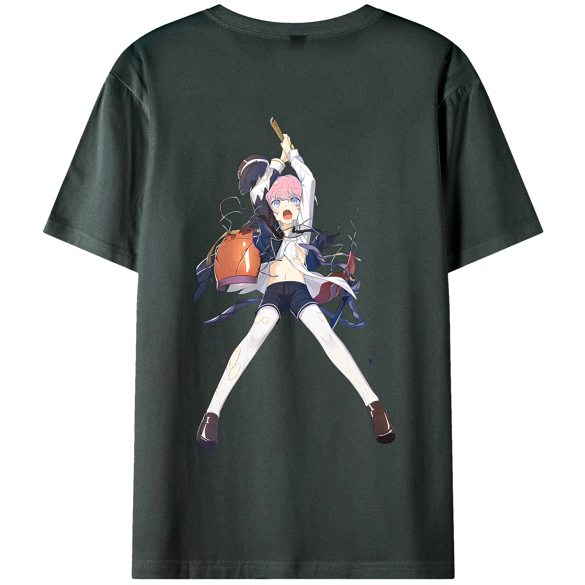 （画像用） 刀剣乱舞 Touken Ranbu 綿100％ メンズ半袖Tシャツ（バックプリント） 通気性